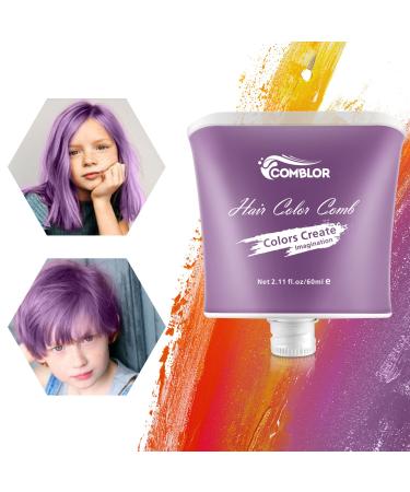 Temprary Hair Dye Comblor Purple Hair Dye for Dark Hair Hair Chalks for Girls Wash Out Hair Colour Kids Gifts for Birthday Christmas Halloween Crazy Hair Day Children's Day