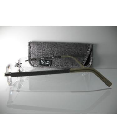 Buy Foster Grant Blake Gunmetal Gray Rimless Men's Reading Glasses +3.00 | Free Hard Case & Microfiber Cloth - International Shipping Available - Buy Online on GoSupps.com