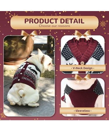 Warm Christmas Dog Sweater | Cartoon Christmas Tree & Reindeer Knitwear for Cats & Dogs - XL Winter Outfits - Buy Online on GoSupps.com