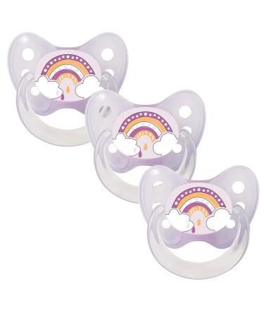Dentistar Silikon Schnuller 3 Set- Size 2 6-14 months- tooth and jaw-friendly nucking with dental level- BPA-free- Made in Germany- Rainbow purple - Buy Online on GoSupps.com