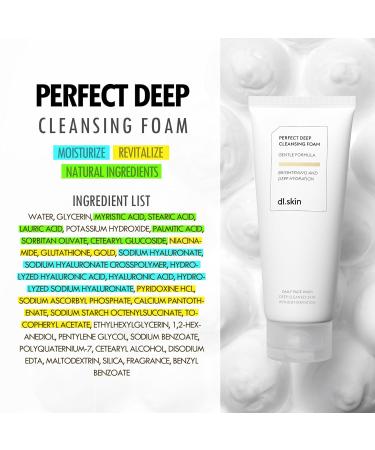 Perfect Deep Gentle Face Wash Foam | Hydrating Cleanser with 6 Types of Hyaluronic Acid | Moisturizing Facial Cleanser for Radiant Skin (5.07 fl oz - Buy Online on GoSupps.com