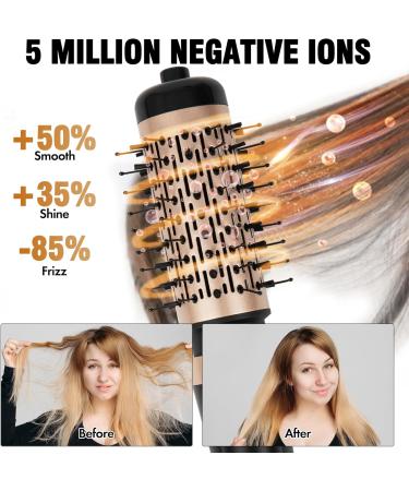 DAILYLIFE Rotating Hair Dryer Brush Set - 2-in-1 Ionic Hot Air Spin Brush with 1.5" & 2" Brushes | Perfect for All Hair Types - Buy Online on GoSupps.com