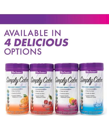 Bluebonnet Simply Calm Powder - Muscle Cramps & Stress Relief - Orange Citrus Flavor - 16 oz - Non-GMO, Gluten-Free, Vegan - Buy Online on GoSupps.com