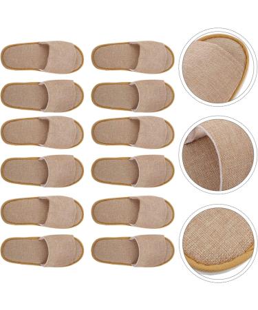 6 Pairs Non-Slip Cotton & Linen Slippers for Men - Indoor House Shoes & Travel Slip-Ons | Disposable Hotel Slippers - Buy Online on GoSupps.com