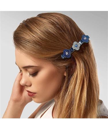 Sparkling Crystal Stone Braided Hair Clips for Women - 4-Pack Stylish Hair Accessories with Four-Leaf Clover Design - Buy Online on GoSupps.com