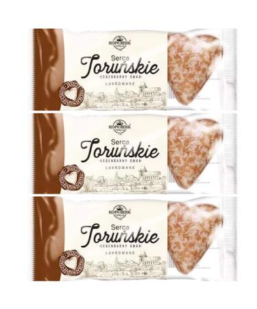 KOPERNIK PIERNIKI TORUNSKIE ICED HEARTS 3 pack x 120 g. / 4.23 oz. Product of Poland. Packing by Granda.