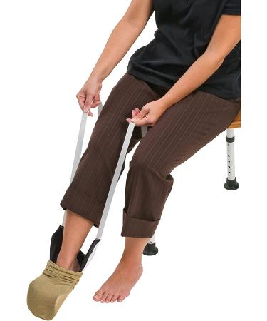 DMI Deluxe Sock Aid - Easy Sock Pull-On Without Bending | Slip-Resistant Sock Helper for Seniors - White - Buy Online on GoSupps.com