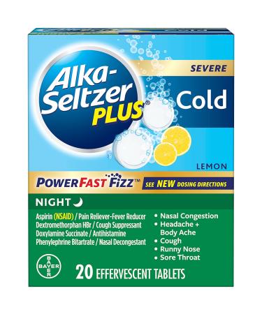 Alka-Seltzer Plus Severe Night Cold PowerFast Fizz Effervescent Tablets 20ct