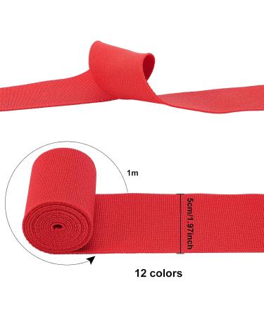 BENECREAT 13 Yards Flat Elastic Bands - 50mm Wide 12 Colors for Sewing Dress & Wig Bands - International Shipping Available - Buy Online on GoSupps.com