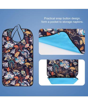 AIEX Adult Bibs Floral Print Waterproof Clothing Protector - Reusable & Washable - Buy Online on GoSupps.com
