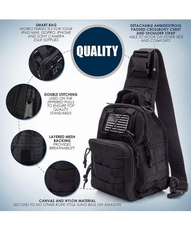 Mullet Dragon Black Tactical Sling Bag for Men - EDC Small Backpack with Molle Pack and Concealed Carry - Versatile One Strap Design for Fishing, Range, and Everyday Use - Buy Online on GoSupps.com