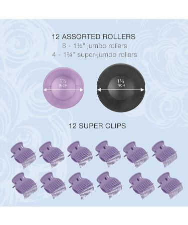 Conair Jumbo & Super Jumbo Ceramic Hot Rollers Set with Bonus Super Clips - 1.5 and 1.75 Rollers - Amazon Exclusive - Buy Online on GoSupps.com