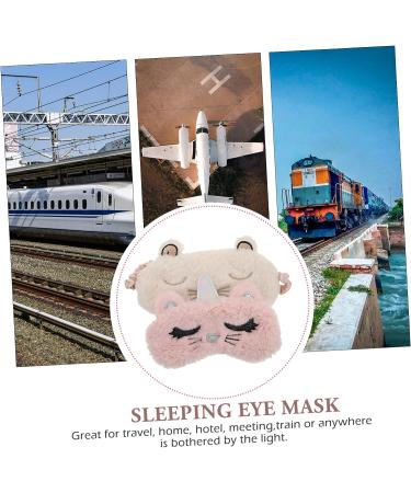 Healeved 2pcs Cat Eye Mask Set - Satin Sleep Eye Blindfolds for Nap, Cartoon Design, Polyester Material - White - Buy Online on GoSupps.com