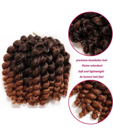 Jumpy Wand Curl Bouncy Crochet Hair Extensions 8 Inch 22 Strands (1B/30 Black to Brown) - Buy Online on GoSupps.com