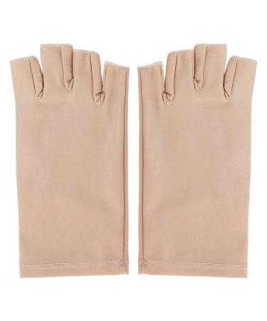 Professional UV Protective Gloves for Nail Art - Anti-UV Fiber Cotton Manicure Tool - Beige - Shop Internationally! - Buy Online on GoSupps.com