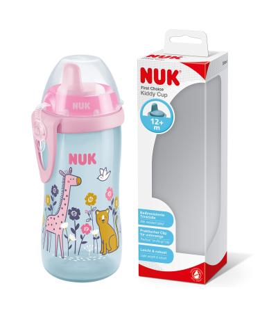 NUK Kiddy Cup Toddler Cup | 12+ Months | 300 ml | Leak-Proof Toughened Spout | Clip & Protective Cap | BPA-Free | Pink Safari (Pink) Standard - Buy Online on GoSupps.com