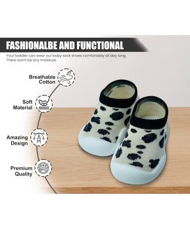 Dookeh Baby Shoes Soft Sole Sneakers for Boys and Girls | Toddler Infant Sock Shoes 6-9 Months | Leopard Print - Buy Online on GoSupps.com