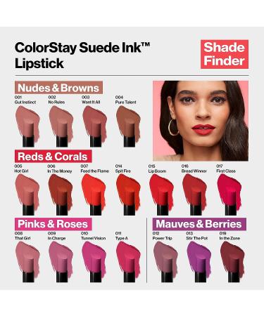 REVLON ColorStay Suede Ink Lipstick | Waterproof, Smudgeproof Matte Color | Infused with Vitamin E and Built-in Primer | 015 Lip Boom (Pack of 1) - Buy Online on GoSupps.com