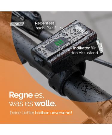 Buy 2RadWerk ED Bicycle Light Set - StVZO Approved 15-35 Lux Switchable Bike Lighting for Enhanced Safety - Buy Online on GoSupps.com