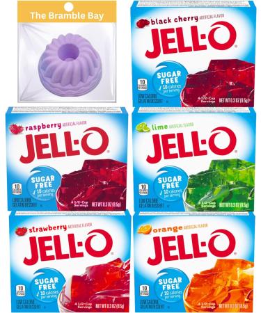Jell-O Sugar Free Gelatine Powder American Food Variety Flavours 8.5g x 5 Silicone Jelly Mold - Buy Online on GoSupps.com