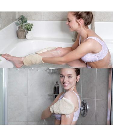 2 PCS Exfoliating Mitt Set - Natural Spa Body Scrubber for Deep Cleansing | Bath and Shower Exfoliation Gloves for Men and Women - Vegetable Fiber - Buy Online on GoSupps.com
