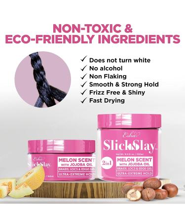 Esha Slick N Slay Braiding Gel 3-in-1 Ultra Extreme Hold Gel - Melon 17 oz (Pack of 1) - Buy Online on GoSupps.com