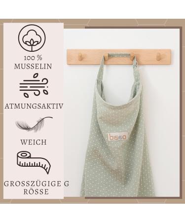Bisoo Nursing Cover - Adjustable 100% Muslin Scarf Breathable & Multifunctional with Storage Bag - Ideal for On-the-Go Nursing - Mint Color - Buy Online on GoSupps.com