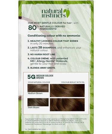 Clairol Natural Instincts Semi-Permanent No Ammonia Hair Dye 5G Medium Golden Brown - 1 Count - Buy Online on GoSupps.com