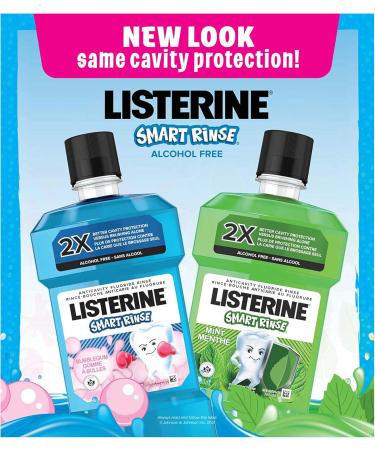Listerine Smart Rinse Mint Kids Mouthwash With Fluoride Anticavity Alcohol-Free 500 ml. - Buy Online on GoSupps.com