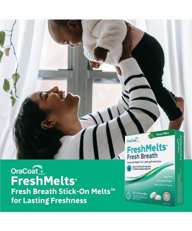 OraCoat FreshMelts Sweet Mint Stick-on Breath Fresheners - 60 Count Pack - Buy Online on GoSupps.com