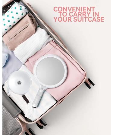 NICARE Makeup Mirror with Lights | 1X/5X Magnifying | 3 Colors LED | 360 Rotation | Magnetic Base | Travel Cosmetic Mirror - Buy Online on GoSupps.com