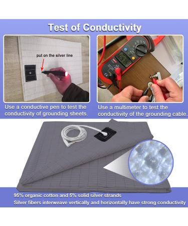 Grounding Sheets with Grounding Cord 5% Silver Fiber & Cotton Conductive Sheet for Good Sleep Natural Health (Sheet- 25x52 Inch) - Buy Online on GoSupps.com