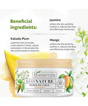 Bielenda Eco Nature Moisturising Butter 250ml - Cockatoo Leaf Jasmine & Mango | International Shipping - Buy Online on GoSupps.com