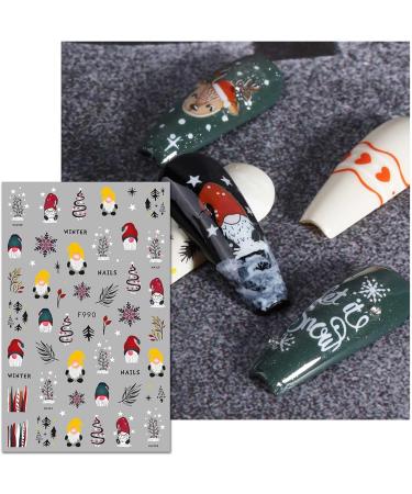 JMEOWIO 10 Sheets Christmas Nail Art Stickers Decals Self-Adhesive Snowflake Xmas Winter Holiday Cute Nail Supplies Nail Art Design Decoration Accessories - Buy Online on GoSupps.com