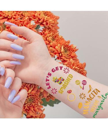 Final Fiesta Mexican Bachelorette Party Supplies - 58pcs Metallic Glitter Tattoos for Bride, Nacho Average Decorations - Buy Online on GoSupps.com