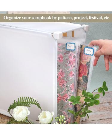 Csyidio 14-Piece 12x12 Inch Scrapbook Paper Storage Organizer | Clear with Sealing Design & Large Label Stickers | Holds Scrapbook Paper & Vinyl Paper - Buy Online on GoSupps.com