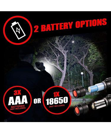 GearLight TAC LED Flashlight Pack - 2 Super Bright Tactical Flashlights for Outdoor & Emergency Use - Buy Online on GoSupps.com