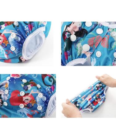 Mixidone Reusable Swimming Diaper for Toddlers | Adjustable Mermaid Unicorn & Dancer Designs | Eco-Friendly Swim Trunks for Ages 0-3 - Buy Online on GoSupps.com
