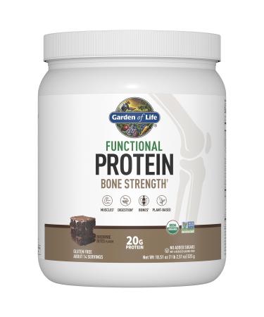Garden of Life Organic Vegan Protein Powder 20g Plant Based Protein with Calcium D3 K2 MK-7 & Magnesium for Bone Strength Prebiotics & Probiotics for Digestion Brownie Bites Flavor 14 Servings
