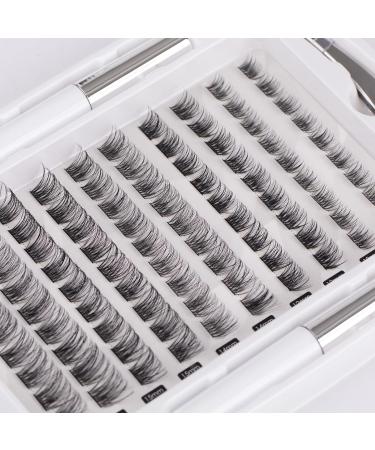 Lanciley Individual Lashes 90 Cluster DIY Eyelash Extension Kit - Natural Style | Easy to Use for Makeup Beginners | Includes Glue, Tweezers | Choose from 10/12/14/15/16mm C CC D Curl - 1.0 count Pack - Buy Online on GoSupps.com