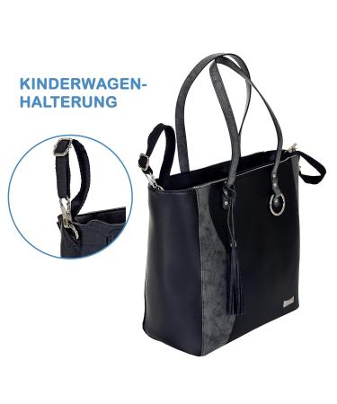 LCP Kids Diaper Bag - Eco Leather Handbag Scratch-Resistant 15L Volume Black - International Shipping - Buy Online on GoSupps.com