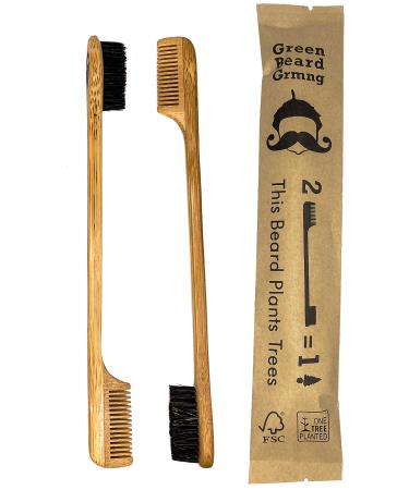 Sapling Mustache Brush & Comb from Green Beard Grmng - Boar Bristle & Bamboo