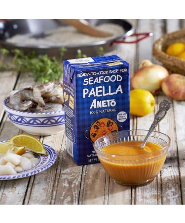 Aneto Seafood Paella Cooking Base Broth 33.83 fl oz (3 Pack) - Premium Spanish Broth for Authentic Paella - Buy Online on GoSupps.com