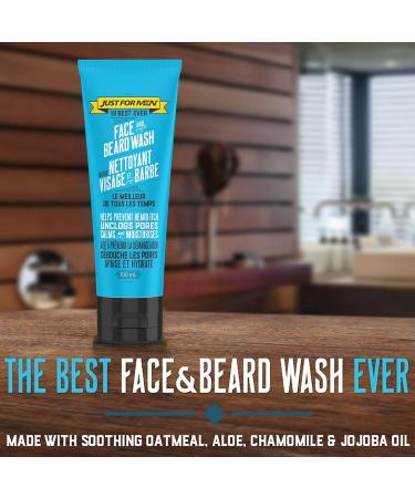 Just For Men The Best Face & Beard Wash Ever Mosturizes to help prevent beard itching Acts like Shampoo for the beard Made with Oatmeal Aloe Chamomile and Jojoba Oil 100 mL - Buy Online on GoSupps.com
