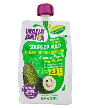 WanaBana Soursop Fruit Pulp 500g for Juice Smoothies Desserts Ice Cream Cocktails Sauces Soursop / Graviola / Guanabana - Buy Online on GoSupps.com