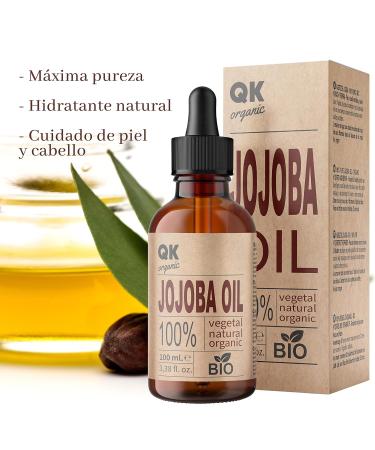 100% Pure Organic Jojoba Oil - 100ml for Body Face Hair Nails & Beard - Anti-Wrinkle & Anti-Acne - Vegan & Cold Pressed - Buy Online on GoSupps.com
