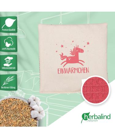 Herbalind Organic Warming Pillow for Babies & Children - Unicorn Motif | Sustainable 100% Cotton Made in Germany 19x19 cm Baby Gift - Buy Online on GoSupps.com