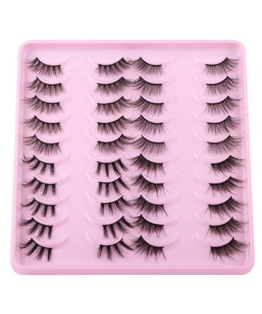 Newcally 3D Curl Half Lashes Pack - 20 Pairs | Fluffy Wispy Natural Look Strip Eyelashes for DIY Cat Eye Extensions - Buy Online on GoSupps.com