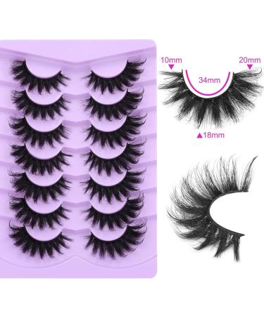 ALPHONSE 20mm 3D Wispy Mink Lashes Pack - D Curl Long Thick Dramatic False Eyelashes - 7 Pairs - Buy Online on GoSupps.com