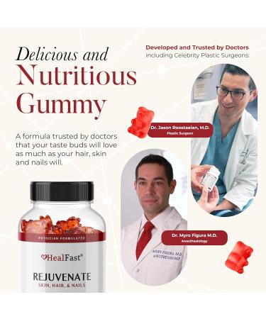 HealFast Rejuvenate Vitamin and Mineral Gummy Supplement - Collagen Gummies + Vitamins, Biotin, and Zinc - Anti Aging Beauty & Skin Supplement Clinically-Studied & Physician Formulated - 60 Count - Buy Online on GoSupps.com